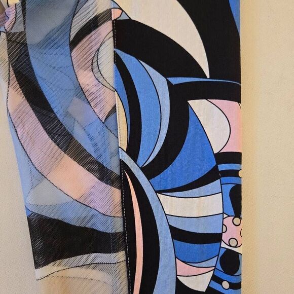 G Lifestyle Womens Abstract Print Ruffle Trim V Neck Top Blouse Multicolor Large - Picture 7 of 10